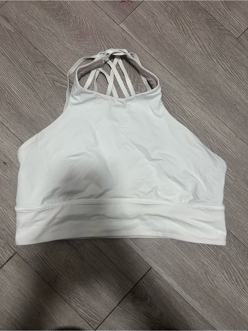 lululemon athletica White High-Neck Strappy Sports Bra